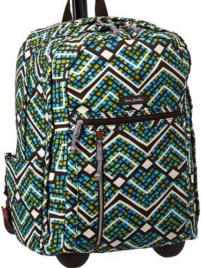 Vera Bradley Campus Backpack Chandelier Noir Floral Preppy Vintage-Inspired Bag Amazon.com: Cotton Campus Backpack, Perennials Noir Dot  main image 4